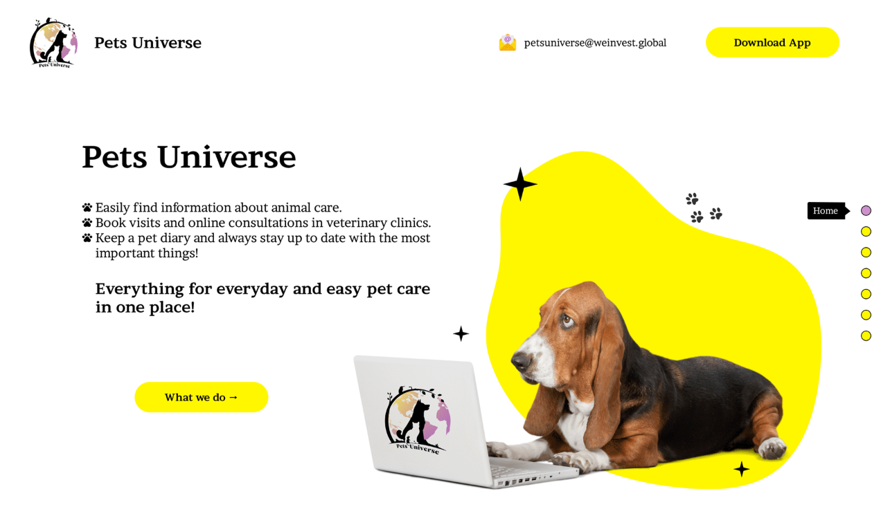 Pets Universe — Landinq səhifə konsepti — DAKER layihəsi